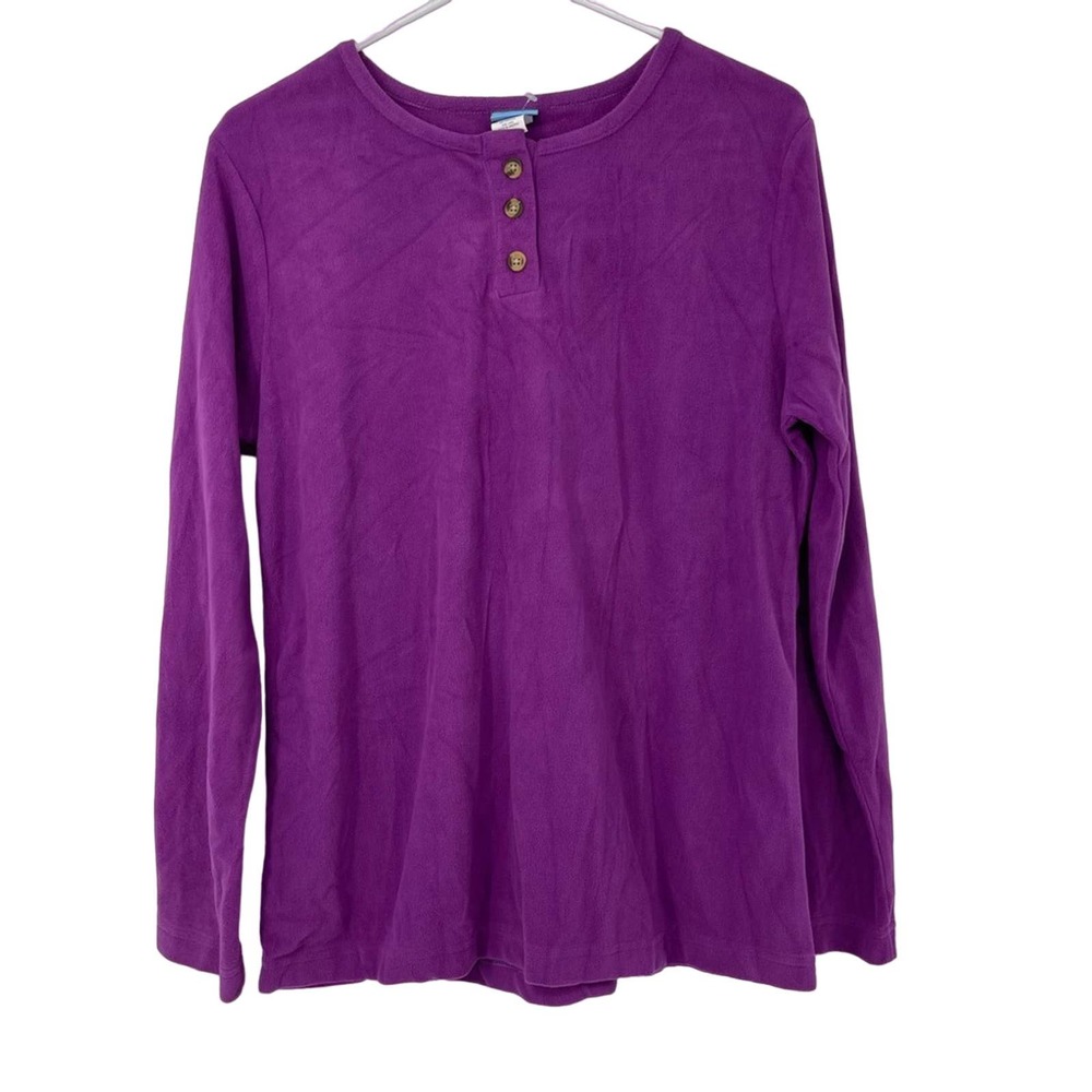 COMFORT CORNER PURPLE FLEECE FEEL WARM PULLOVER TOP MEDIUM